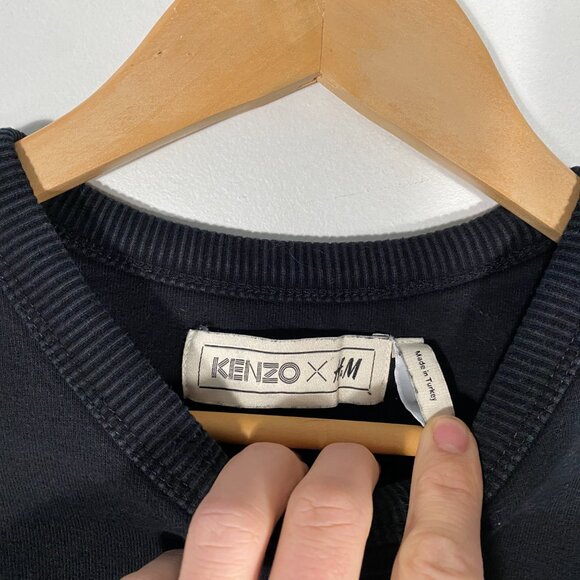 KENZO x H&M Round Neck Jungle Kenzo Sweatshirt Black mens size small - Picture 4 of 6